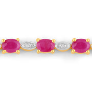 Bids.com 2.01 Carat Genuine Ruby and White Diamond .925 Sterling Silver Bracelet Bracelets Lavender size 10.00