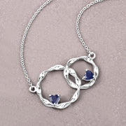 Bids.com 0.70 Carat Genuine Blue Sapphire .925 Sterling Silver Pendant Pendants Dark Gray size 18.00
