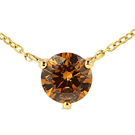 Bids.com 14K Yellow Gold 1/2 Cttw Martini Set Lab Grown Yellow Diamond Solitaire 18" Pendant Necklace (Yellow Color, VS2-SI1 Clarity) Necklaces White Smoke Yellow.Gold / 18