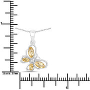 Bids.com 0.62 Carat Genuine Citrine .925 Sterling Silver Pendant Pendants White Smoke