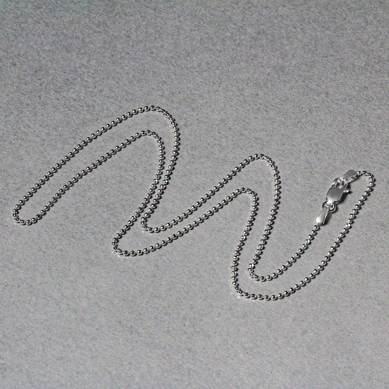 Bids.com 14k White Gold Diamond-Cut Bead Chain 1.2mm Necklaces Dark Gray 16 / White Gold,18 / White Gold,20 / White Gold