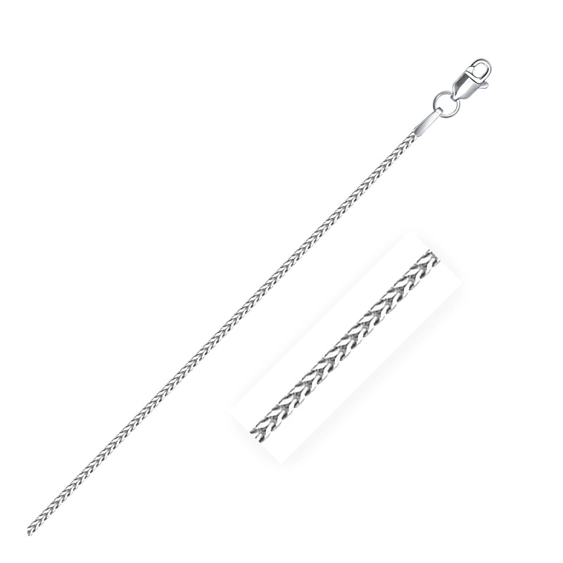 Bids.com 14k White Gold Franco Chain 1.2mm Necklaces White Smoke 16 / White Gold,18 / White Gold,20 / White Gold,24 / White Gold
