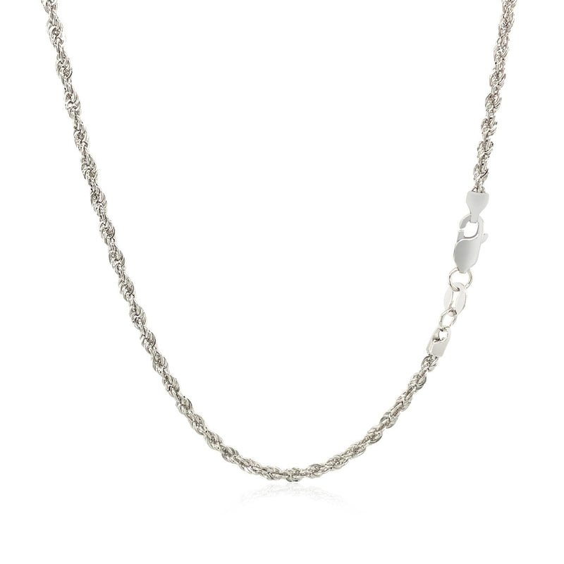 Bids.com 2.0mm 14k White Gold Light Rope Chain Necklaces White Smoke 16 / White Gold,18 / White Gold,20 / White Gold
