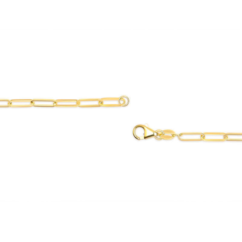 Bids.com Solid 14K Yellow Gold 2.5mm Paperclip Chain Necklace Unisex 18" Inches Necklaces White Smoke Yellow.Gold / 18,White.Gold / 18