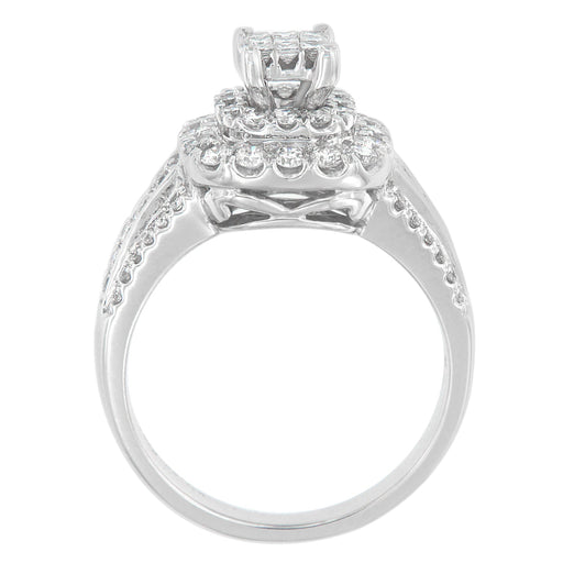 Bids.com 14K White Gold Diamond Vintage Ring (1 cttw, H-I Color, I1-I2 Clarity) Rings White Smoke 7 / White.Gold,8 / White.Gold