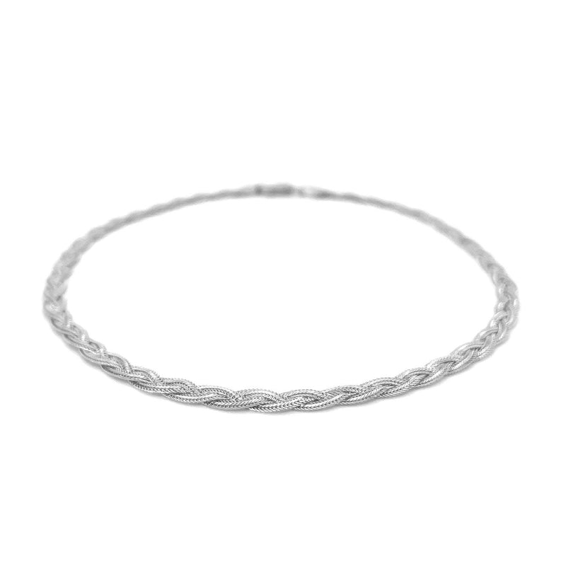 Bids.com 3.5mm 14k White Gold Braided Bracelet Bracelets White Smoke 7 / White Gold