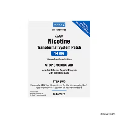 Ingenus Nicotine 14 mg/24 hr Step 2 Transdermal System Patch, 28 EA Medicine & Drugs White Smoke