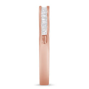 Bids.com 10K Rose Gold over .925 Sterling Silver 1/5 Cttw Diamond Channel-Set Stackable Band Ring (H-I Color, I1-I2 Clarity) - Size 6 3/4 Rings White Smoke 7.25 / Rose.Sterling Silver,7 / Rose.Sterling Silver,6.75 / Rose.Sterling Silver