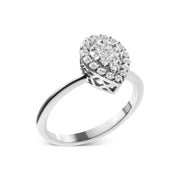 Bids.com 10K White Gold 3/8 Cttw Round-Cut Lab Grown Diamond Cluster Pear Promise Ring (G-H Color, VS2-SI1 Clarity) - Size 7 Rings White Smoke 8 / White.Gold,6 / White.Gold,7 / White.Gold