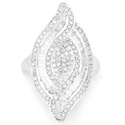 Bids.com 1.22 Carat Genuine White Diamond .925 Sterling Silver Ring Rings White Smoke size 6.00,size 7.00,size 8.00,size 9.00,size 5.00