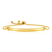 Bids.com 14k Yellow Gold Smooth Curved Bar and Lariat Style Bracelet Bracelets White Smoke 9.25 / Yellow Gold