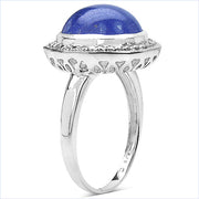 Bids.com 7.10 Carat Genuine Tanzanite .925 Sterling Silver Ring Rings White Smoke size 6.00,size 8.00,size 7.00,size 9.00