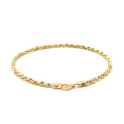 Bids.com 3.0mm 14k Yellow Gold Solid Diamond Cut Rope Bracelet Bracelets White Smoke 7 / Yellow Gold,8 / Yellow Gold