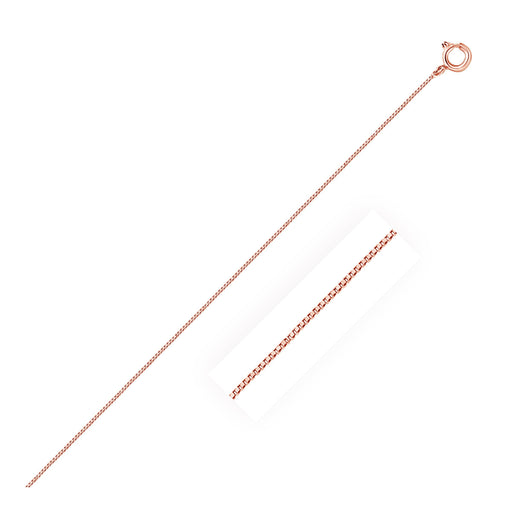 Bids.com 14k Rose Gold Classic Box Chain 0.45mm Necklaces White Smoke 16 / Rose Gold,18 / Rose Gold,20 / Rose Gold