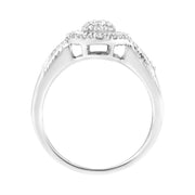 Bids.com .925 Sterling Silver 1/3 Cttw Pave Set Round-Cut Diamond Braided Halo Cocktail Ring (I-J Color, I2-I3 Clarity) - Size 7 Rings White Smoke 8 / White.Sterling Silver,6 / White.Sterling Silver,7 / White.Sterling Silver,9 / White.Sterling Silver,5 / White.Sterling Silver
