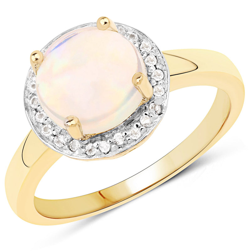 Bids.com 0.95 Carat Genuine Ethiopian Opal and White Topaz .925 Sterling Silver Ring Rings White Smoke size 6.00,size 8.00,size 9.00,size 7.00,size 5.00,size 10.00