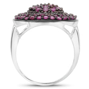 Bids.com 3.11 Carat Genuine Ruby .925 Sterling Silver Ring Rings White Smoke size 9.00,size 6.00,size 7.00,size 8.00,size 5.00,size 10.00