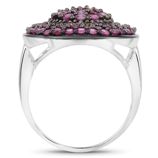 Bids.com 3.11 Carat Genuine Ruby .925 Sterling Silver Ring Rings White Smoke size 9.00,size 6.00,size 7.00,size 8.00,size 5.00,size 10.00