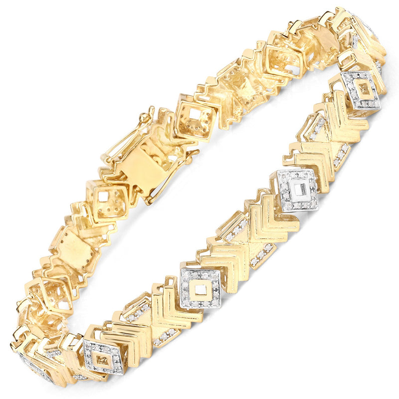 Bids.com 0.98 Carat Genuine White Diamond .925 Sterling Silver Bracelet Bracelets White Smoke size 9.25