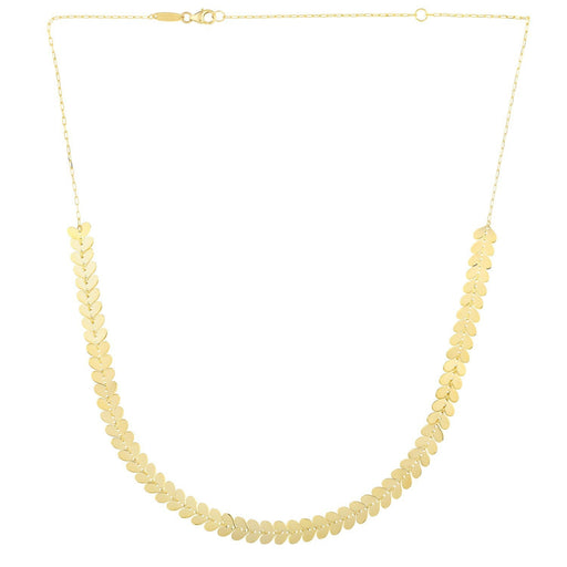 Bids.com 14k Yellow Gold Polished Heart Link Chain Necklace Necklaces White Smoke 18 / Yellow Gold