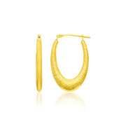 Bids.com 14k Yellow Gold Hoop Earrings in a Graduated Texture Style Earrings White Smoke Yellow Gold
