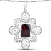 Bids.com 8.00 Carat Genuine Garnet .925 Sterling Silver Pendant Pendants White Smoke