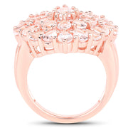 Bids.com 18K Rose Gold Plated 4.55 Carat Genuine Morganite .925 Sterling Silver Ring Rings White Smoke size 6.00,size 7.00,size 8.00,size 5.00,size 9.00