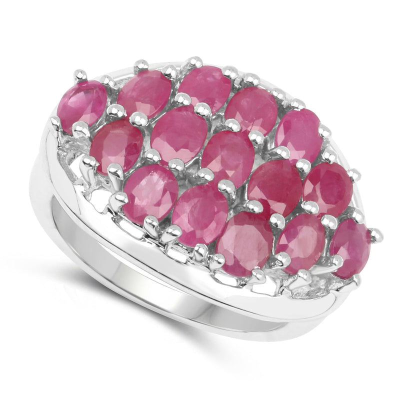 Bids.com 3.00 Carat Genuine Ruby .925 Sterling Silver Ring Rings White Smoke size 6.50,size 7.50,size 6.00,size 7.00,size 8.00,size 5.00,size 9.00