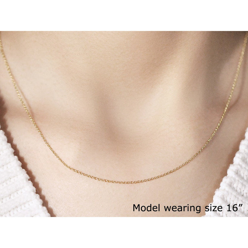 Bids.com 14k Yellow Gold Round Cable Link Chain 1.1mm Necklaces Wheat 16 / Yellow Gold,18 / Yellow Gold