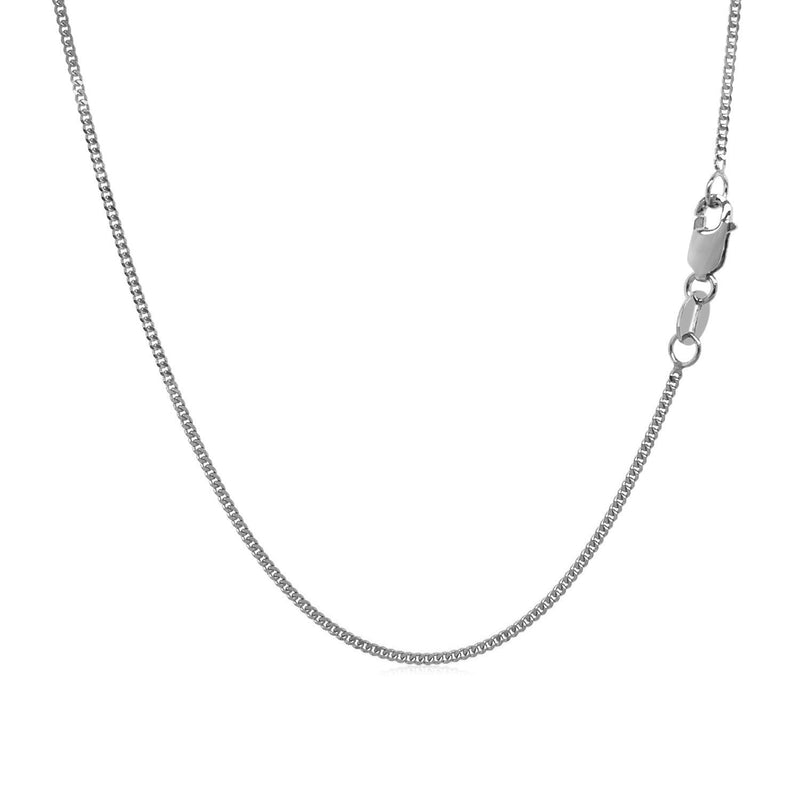 Bids.com 10k White Gold Gourmette Chain 1.0mm Necklaces White Smoke 16 / White Gold,18 / White Gold,20 / White Gold,24 / White Gold