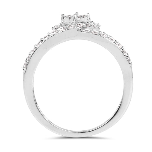 Bids.com 0.54 Carat Genuine White Diamond 14K White Gold Ring (G-H Color, SI1-SI2 Clarity) Rings White Smoke size 6.00