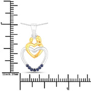 Bids.com 0.14 Carat Genuine Blue Sapphire .925 Sterling Silver Pendant Pendants White Smoke size 18.00