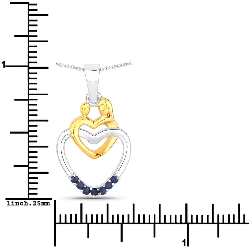 Bids.com 0.14 Carat Genuine Blue Sapphire .925 Sterling Silver Pendant Pendants White Smoke size 18.00