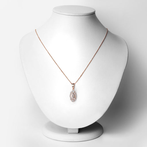 Bids.com 0.52 Carat Genuine Morganite and White Topaz .925 Sterling Silver Pendant Pendants White Smoke