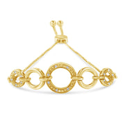 Bids.com 10K Yellow Gold over .925 Sterling Silver Diamond Accented Graduated Infinity Open Circle 6â€-9â€ Adjustable Bolo Bracelet Bracelets White Smoke Yellow.Sterling Silver / 7
