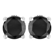 Bids.com 14K White Gold 2.00 Cttw Round Brilliant-Cut Black Diamond Classic 4-Prong Stud Earrings with Screw Backs (Fancy Color-Enhanced, I2-I3 Clarity) Earrings Dark Slate Gray White.Gold / 2,White.Gold / 0.5,White.Gold / 4,White.Gold / 1,White.Gold / 3,White.Gold / 6,White.Gold / 5