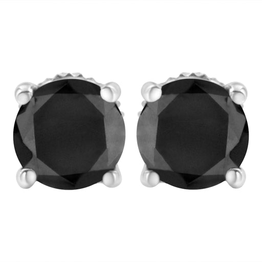 Bids.com 14K White Gold 2.00 Cttw Round Brilliant-Cut Black Diamond Classic 4-Prong Stud Earrings with Screw Backs (Fancy Color-Enhanced, I2-I3 Clarity) Earrings Dark Slate Gray White.Gold / 2,White.Gold / 0.5,White.Gold / 4,White.Gold / 1,White.Gold / 3,White.Gold / 6,White.Gold / 5