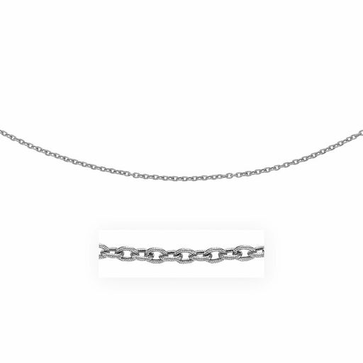 Bids.com 3.5mm 14k White Gold Pendant Chain with Textured Links Necklaces White Smoke 16 / White Gold,18 / White Gold,20 / White Gold