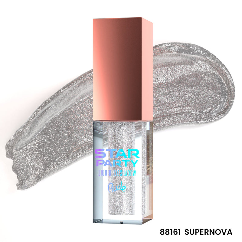 Rude Cosmetics Star Party Liquid Glitter Eyeshadow Single Eyeshadows Gray Supernova