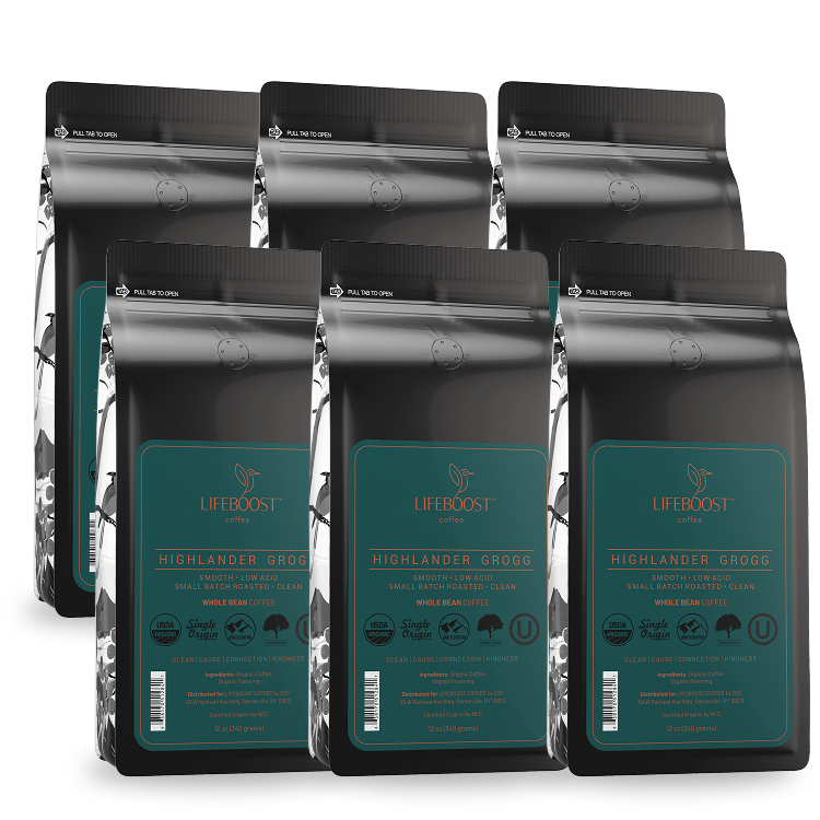 Lifeboost Coffee Highlander Grogg Flavored Coffee Dark Slate Gray Whole Bean / 6,Ground / 6