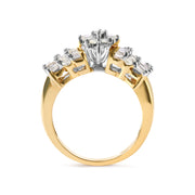 Bids.com 10K Yellow Gold 1.00 Cttw Diamond Starburst Ring Band (H-I Color, I1-I2 Clarity) - Ring Size 7 Rings White Smoke 7 / Yellow.Gold