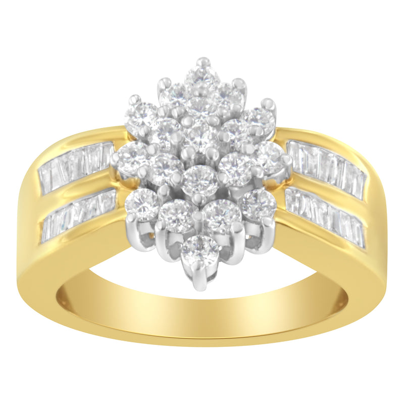 Bids.com 10K Yellow Gold 1.0 Cttw Marquise Composite Diamond Cluster Cocktail Ring (H-I Color, SI2-I1 Clarity) - Size 7 Rings White Smoke 9 / Yellow.Gold,8 / Yellow.Gold,6 / Yellow.Gold,7 / Yellow.Gold