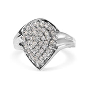 Bids.com 10K White Gold 1/2 Cttw Diamond Pear Shaped Cluster Ring (H-I Color, I1-I2 Clarity) - Ring Size 7 Rings White Smoke 7 / White.Gold
