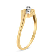 Bids.com 10K Yellow Gold over .925 Sterling Silver 1/10 Cttw Diamond Three-Stone Bypass Fashion Cocktail Ring ( I-J Color, I2-I3 Clarity) - Size 6 Rings White Smoke 6.5 / Yellow.Sterling Silver,8 / Yellow.Sterling Silver,6 / Yellow.Sterling Silver,7 / Yellow.Sterling Silver,7.5 / Yellow.Sterling Silver