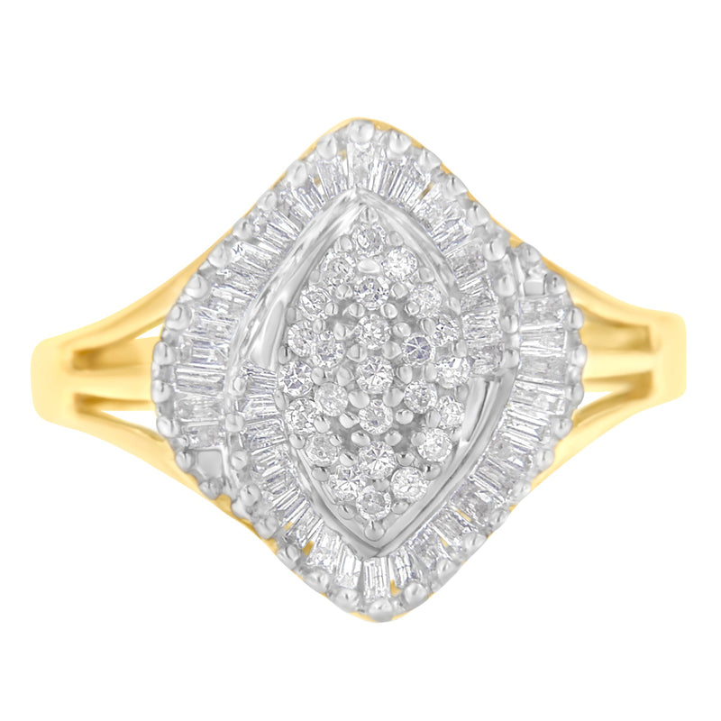 Bids.com 10K Yellow Gold Diamond Cocktail Ring (1/2 Cttw, J-K Color, I2-I3 Clarity) - Size 6-1/2 Rings White Smoke 7 / Yellow.Gold,6 / Yellow.Gold,8 / Yellow.Gold,7.5 / Yellow.Gold,6.5 / Yellow.Gold