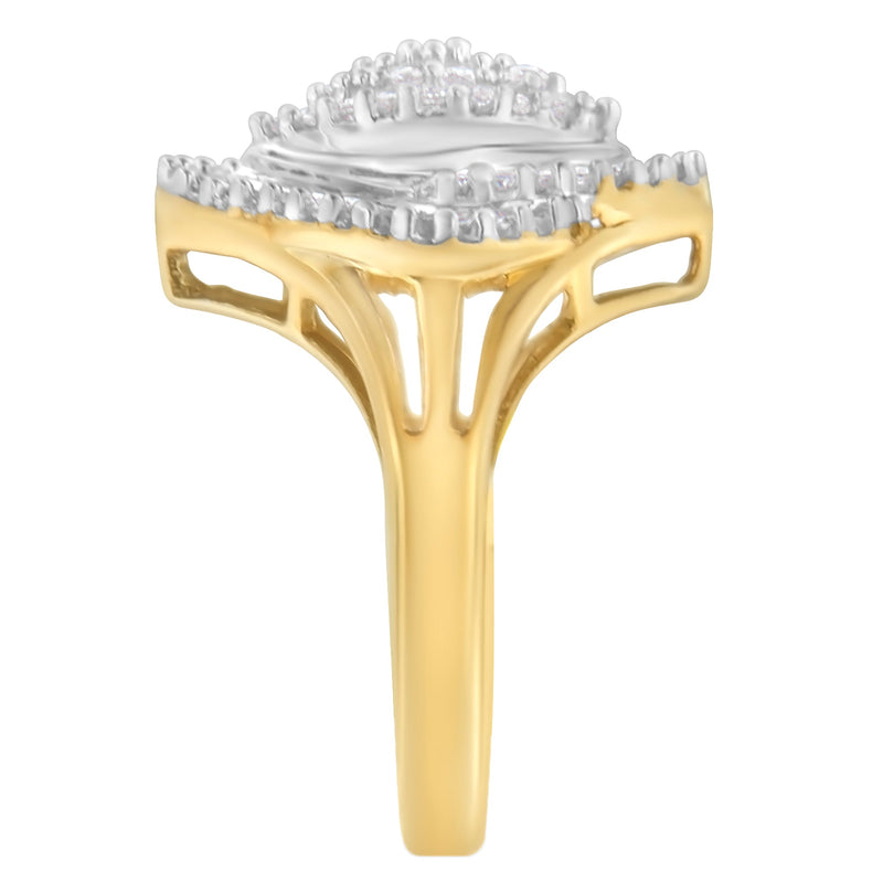 Bids.com 10K Yellow Gold Diamond Cocktail Ring (1/2 Cttw, J-K Color, I2-I3 Clarity) - Size 6-1/2 Rings White Smoke 7 / Yellow.Gold,6 / Yellow.Gold,8 / Yellow.Gold,7.5 / Yellow.Gold,6.5 / Yellow.Gold