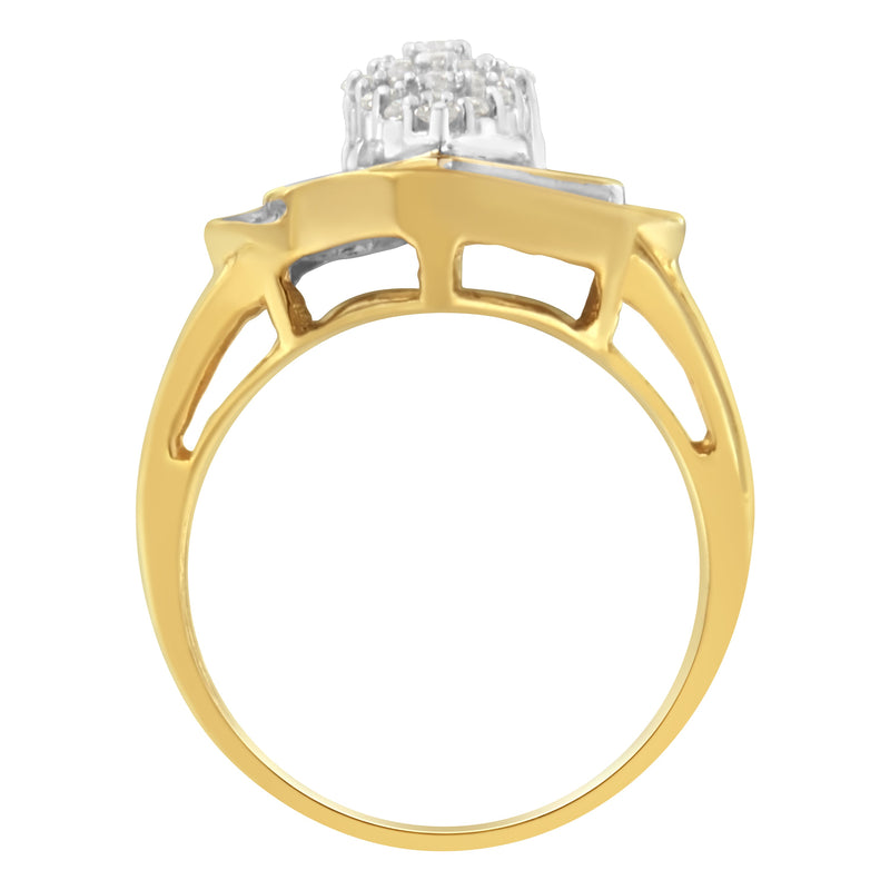 Bids.com 10K Yellow Gold Diamond Cluster Ring (3/4 Cttw, J-K Color, I2-I3 Clarity) - Size 6 Rings White Smoke 7.5 / Yellow.Gold,8 / Yellow.Gold,7 / Yellow.Gold,6.5 / Yellow.Gold,6 / Yellow.Gold