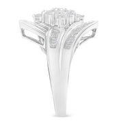 Bids.com 10K White Gold Diamond Bypass Cluster Ring (1 Cttw, I-J Color, I2-I3 Clarity) - Size 7 Rings White Smoke 7 / White.Gold,6.5 / White.Gold,6 / White.Gold,8 / White.Gold,7.5 / White.Gold