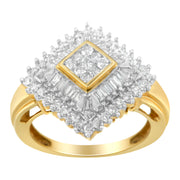 Bids.com 10K Yellow Gold Diamond Ballerina Ring (1 Cttw, I-J Color, I1-I2 Clarity) - Size 7 Rings White Smoke 7 / Yellow.Gold,6 / Yellow.Gold,8 / Yellow.Gold