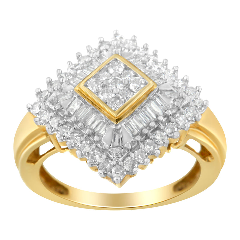 Bids.com 10K Yellow Gold Diamond Ballerina Ring (1 Cttw, I-J Color, I1-I2 Clarity) - Size 7 Rings White Smoke 7 / Yellow.Gold,6 / Yellow.Gold,8 / Yellow.Gold